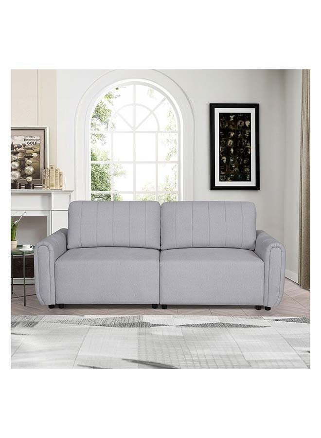 Danube Home Nildur 2 Seater Fabric Sofabed Modern Design Two Seat Sofas Comfortable Living Room Furniture L 227 x W 96 x H 96 cm Light Grey - Image 1