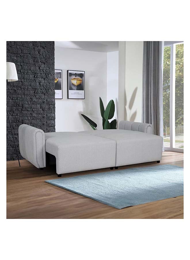 Danube Home Nildur 2 Seater Fabric Sofabed Modern Design Two Seat Sofas Comfortable Living Room Furniture L 227 x W 96 x H 96 cm Light Grey - Image 2