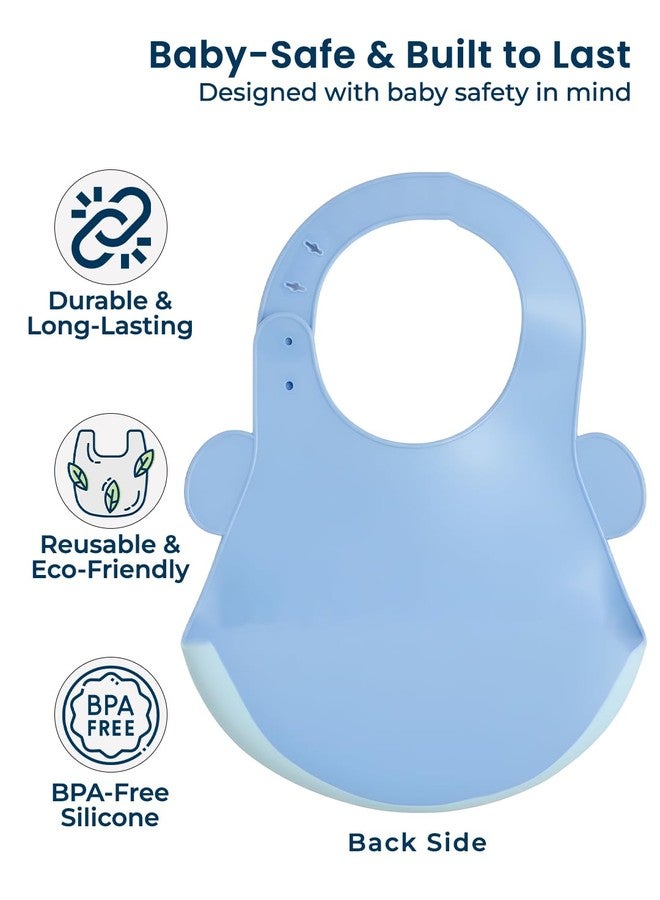 POLKA TOTS Waterproof Silicone Bibs with Adjustable Snap Buttons, Super Absorbent, Soft, Comfortable & Lightweight for Feeding Infants & Baby Toddlers (Aeroplane, 4 Months to 3 Years) - Image 5