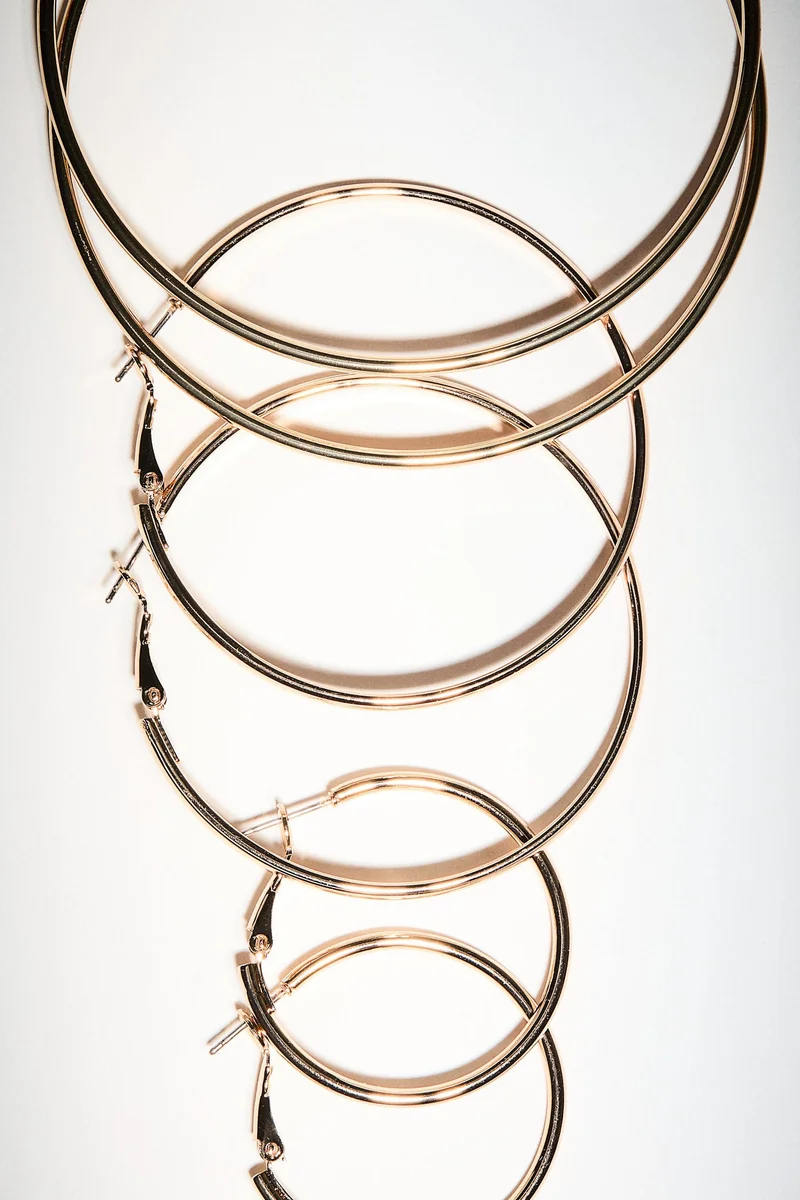 H&M  3 pairs hoop earrings for Women | Best Price UAE