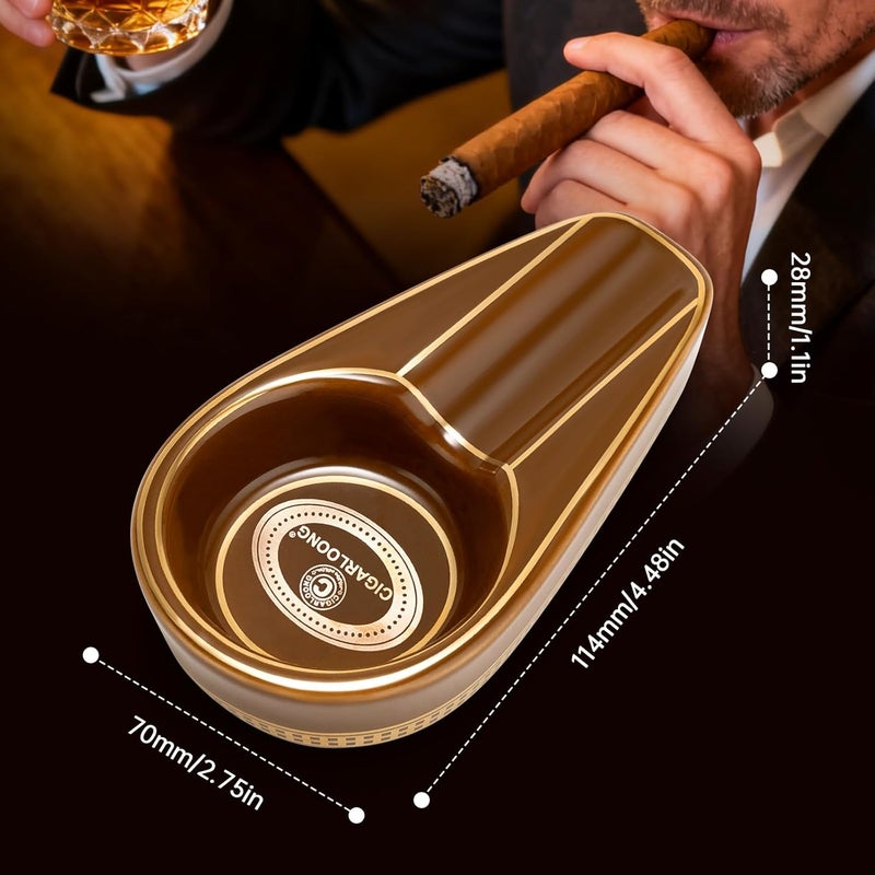 Classic Ceramic Cigar Ashtray - Black - Image 4
