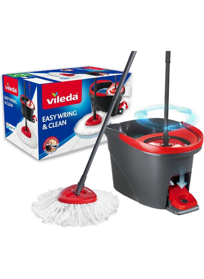 Vileda Easy Wring & Clean Set – Complete Floor Cleaning System with Mop, Bucket & Foot Pedal, Effortless Wringing & Quick Drying for Efficient Cleaning - Image 1