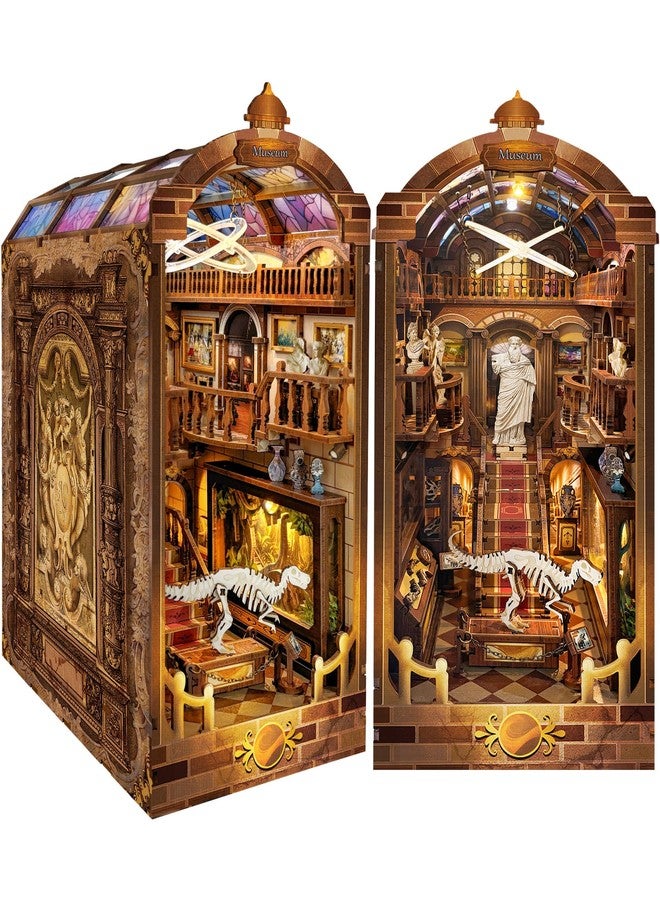 Quanquer مجموعة كوانكير لصنع ركن الكتب: ركن كتب دمى مع ضوء LED - مجموعة ألغاز خشبية ثلاثية الأبعاد لمنزل مصغر - حرف يدوية إبداعية للبالغين - ديكور إدخال رف الكتب - هدايا للأصدقاء والمهرجانات (متحف) - Image 1