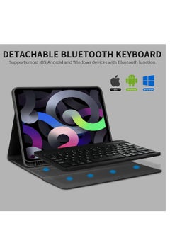 CaseBuy Keyboard Case for iPad Pro 2022 11-inch 4th Gen Air 5th 4th Gen 2022/2020 Pro 11 1st 2nd 3rd 2018 /2020 /2021 10.9 inch Case with Pencil Holder Detachable BT Keyboard Smart Folio Black  - Image 3