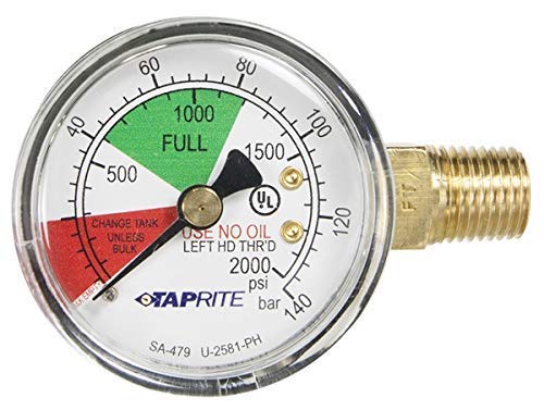 Taprite Regulator Guage 02000 PSI Left Hand Thread
