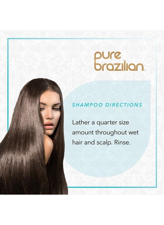 Pure Brazilian PURE BRAZILIAN Anti Frizz Daily Shampoo & Conditioner - Salt-Free & Color Safe Shampoo & Conditioner Enriched With Keratin, Argan Oil, and Acai (13.5 Ounce / 400 Milliliter)  - Image 5
