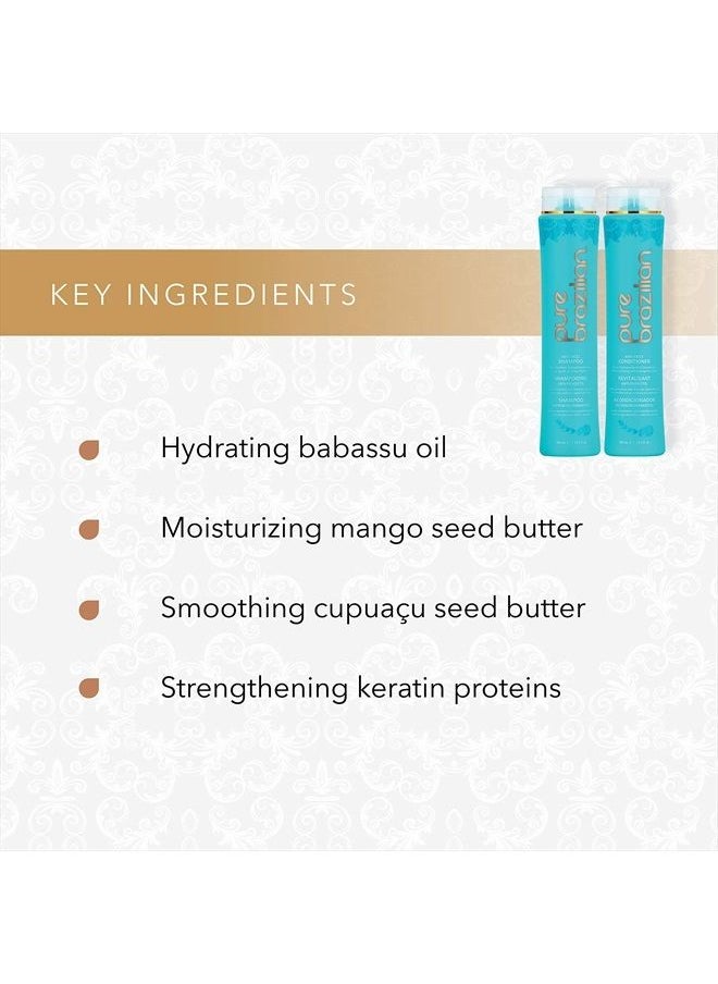 Pure Brazilian PURE BRAZILIAN Anti Frizz Daily Shampoo & Conditioner - Salt-Free & Color Safe Shampoo & Conditioner Enriched With Keratin, Argan Oil, and Acai (13.5 Ounce / 400 Milliliter)  - Image 4