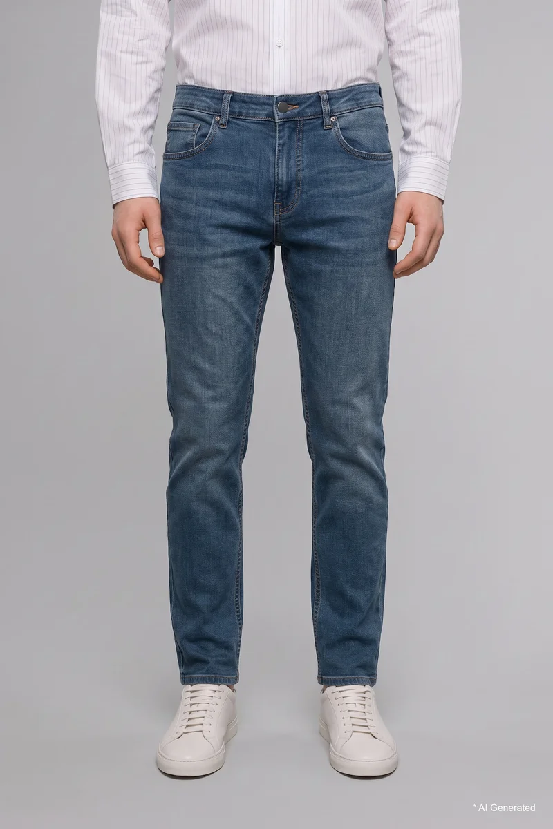 Defacto  Sergio Regular Fit Regular Waist Straight Leg Jeans for Men | Best Price UAE