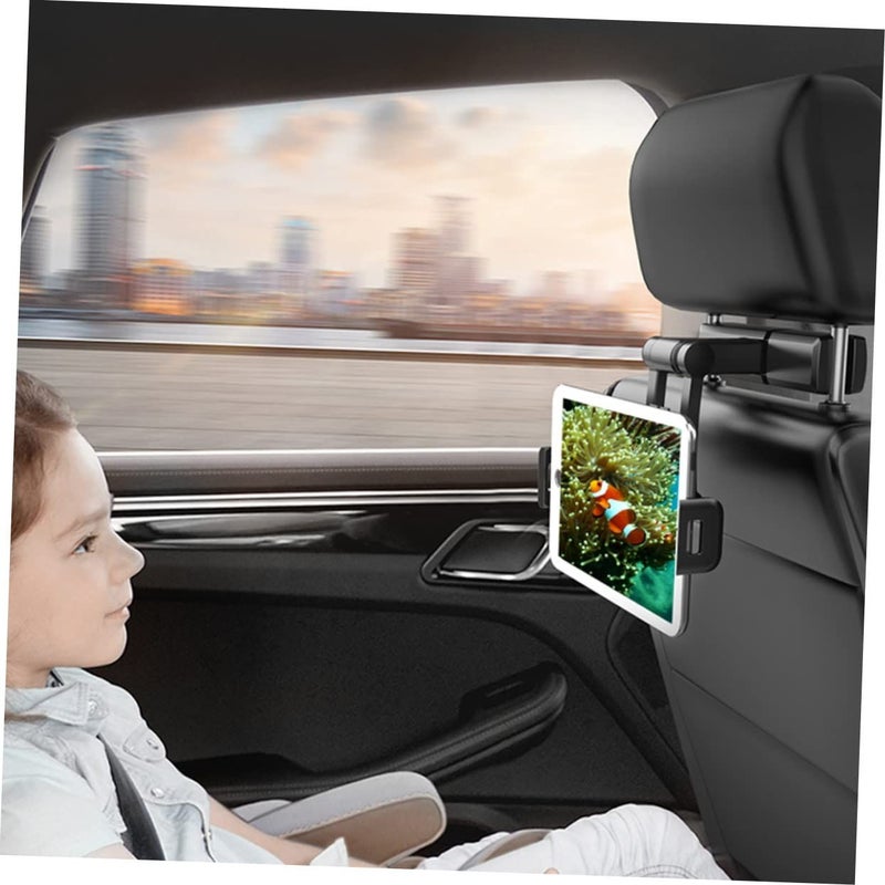 Universal Car Headrest Tablet Holder Mount with Charging Access for Backseat Viewing - Image 3