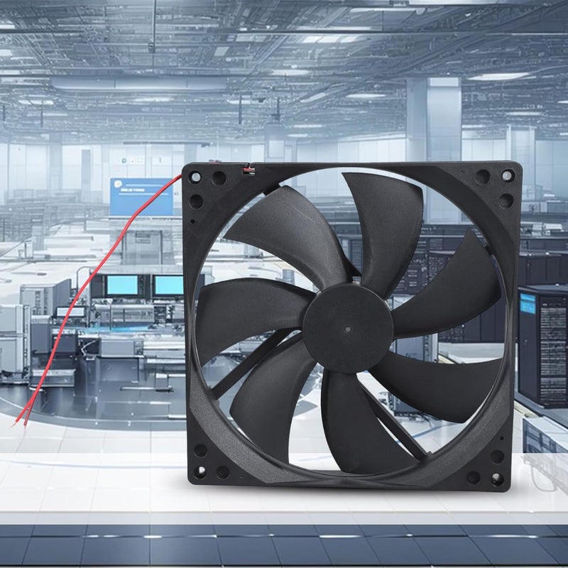 مروحة عادم خادم مقاس 180x180x25mm 12V 80CFM لتدفقات الهواء لتهوية حظائر الحيوانات الأليفة والصوبات الزراعية وأجهزة الألعاب ومروحة عادم الحالة - Image 5
