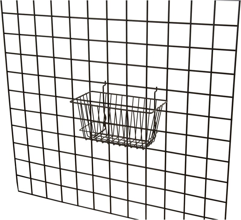 Econoco - Black Multi-Fit Narrow Wire Basket for Slatwall, Pegboard or Gridwall (Set of 6) Metal Semi-Gloss Basket, Black - Image 4