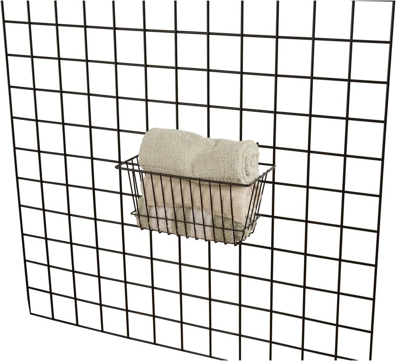 Econoco - Black Multi-Fit Narrow Wire Basket for Slatwall, Pegboard or Gridwall (Set of 6) Metal Semi-Gloss Basket, Black - Image 5