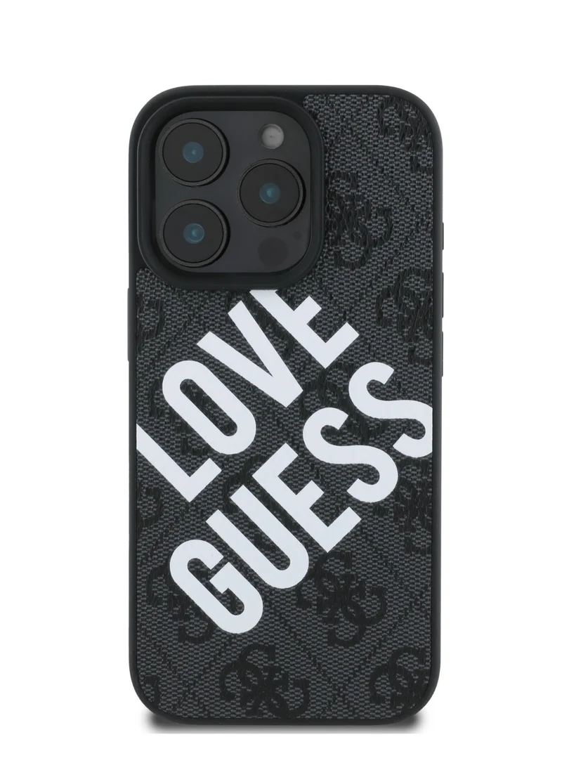 GUESS PU 4G Big Love Guess Logo Case for iPhone 16 Pro - Black