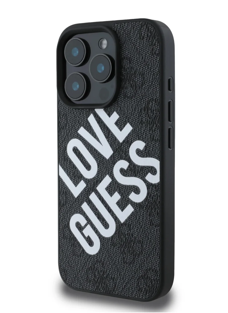 GUESS PU 4G Big Love Guess Logo Case for iPhone 16 Pro - Black