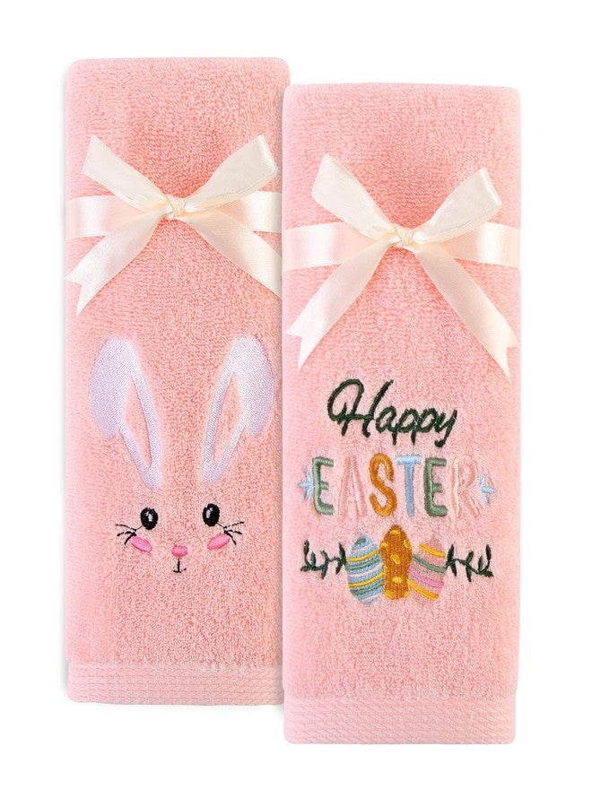 Quera 2 Pack Easter Hand Towels 100% Cotton Embroidered Premium Luxury Decor Bathroom Decorative Dish Towels Set for Drying, Cleaning, Cooking, Holiday Towels Gift Set 14'' x 29'' - Image 1