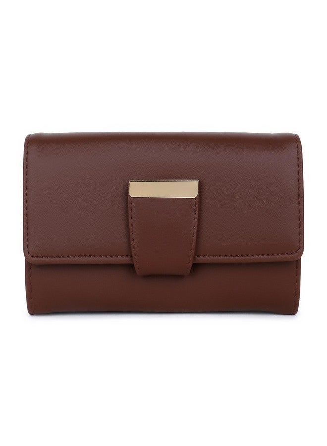 Nexeura Women’s Clutch Purse - Stylish Evening Party Handbag with Golden Accent, Elegant PU Leather Wallet for Girls & Women, Wedding, Cocktail & Casual Outfits, Trendy Gift for Ladies (BROWN) - Image 1