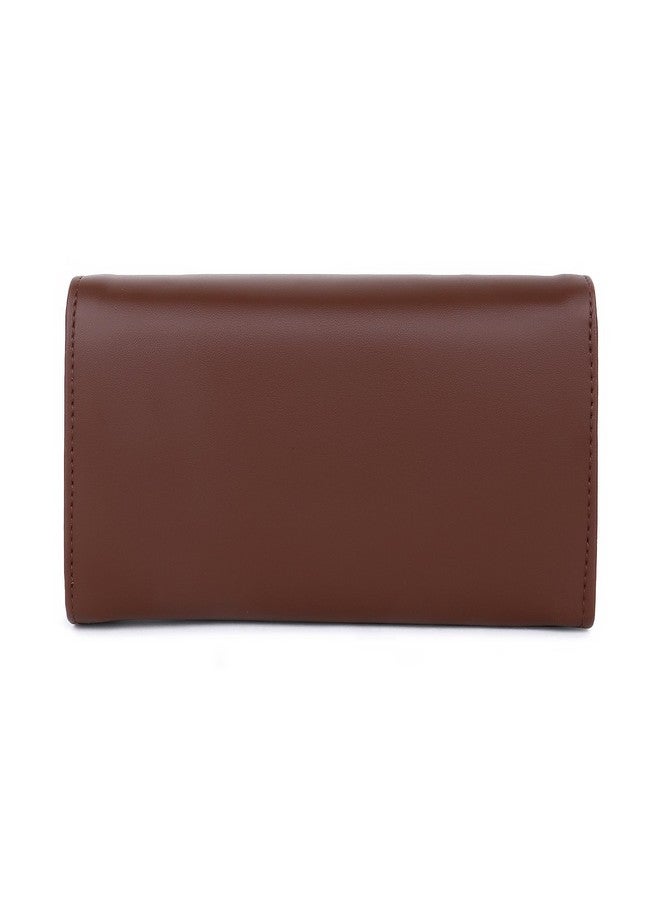 Nexeura Women’s Clutch Purse - Stylish Evening Party Handbag with Golden Accent, Elegant PU Leather Wallet for Girls & Women, Wedding, Cocktail & Casual Outfits, Trendy Gift for Ladies (BROWN) - Image 5
