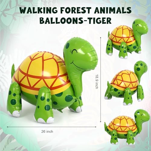 AUGHOA Green Turtle Balloon 26 Inch Large Walking Tortoise Foil Balloon Green Balloons for Turtles Birthday Party Pet Themed Party St Patricks Day Decoration - Image 5