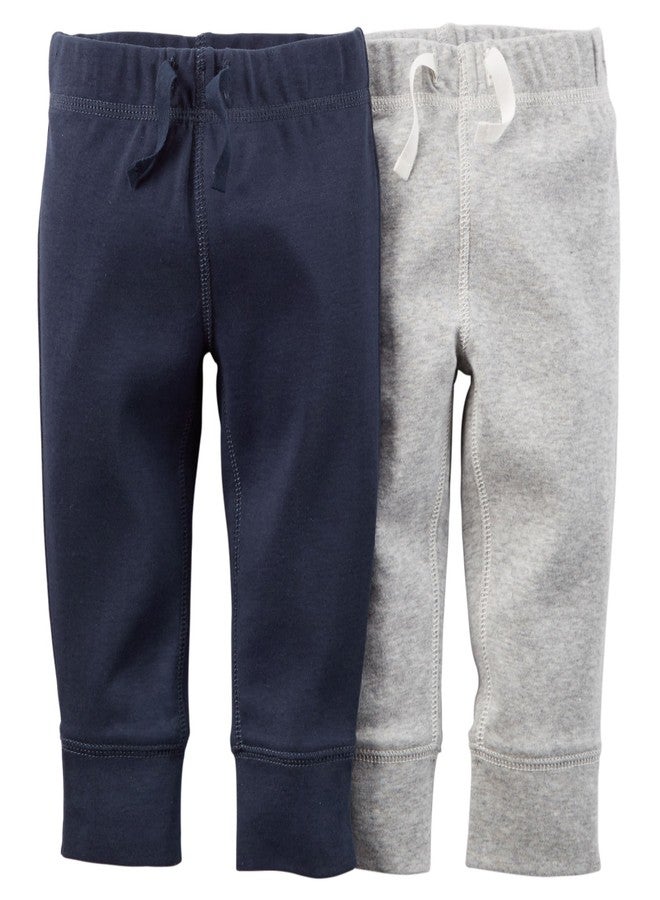 Carter's Baby Boys' 2 Pack Pants (Baby) - Navy/Gray - 3M - Image 1
