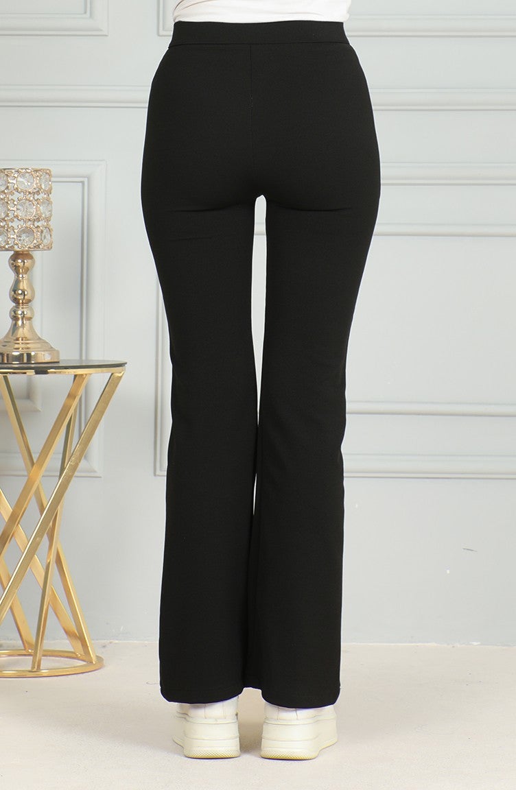 Bell-bottomed Trousers 7094-01 Black