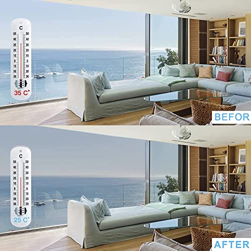 HAPPYMATES One Way Daytime Window Tint Anti UV Heat Control Privacy Protecting Sun Blocking Reflective Window Film for Home & Office (19.9 Inch X 6.5 Feet, Blue Silver) - Image 4