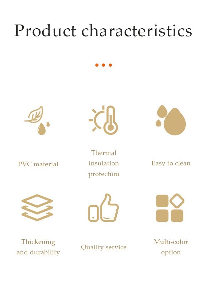 DUNISO 4 Piece PVC Placemat  Waterproof Washable Table Mat Non-Slip Heat-Resistant Rectangular Washable Table Mats For Dining Patio Table Kitchen Decor grey color 45x30CM - Image 4