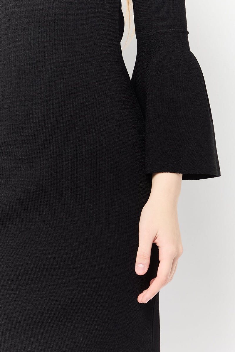 STELLA MCCARTNEY Women Solid Midi Dress, Black  - Image 2