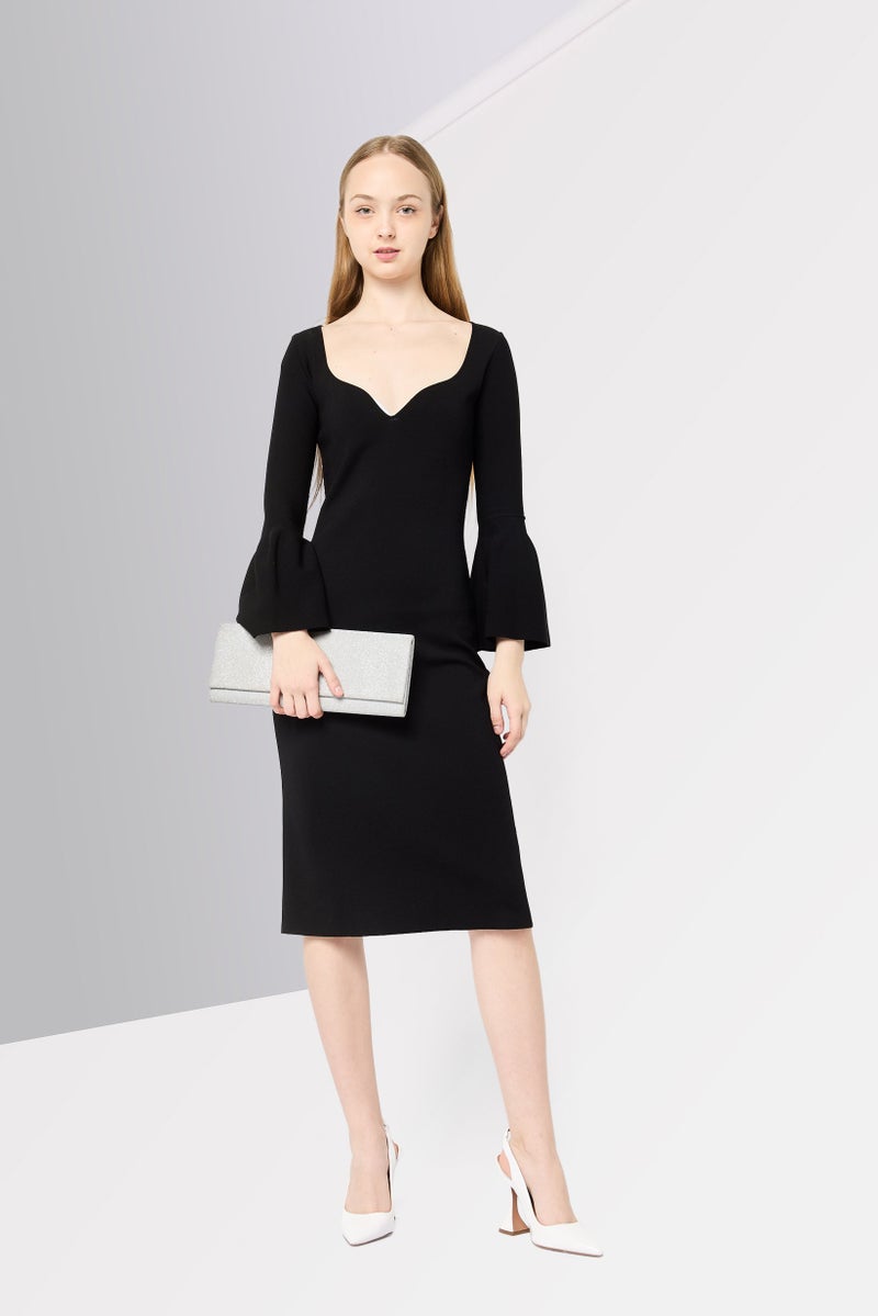 STELLA MCCARTNEY Women Solid Midi Dress, Black  - Image 4