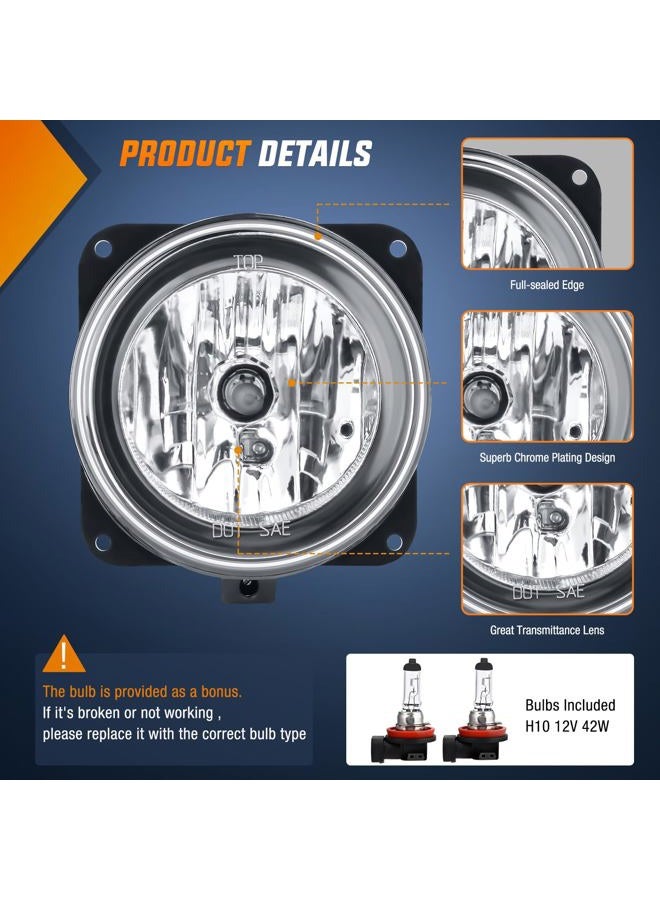 Nilight Fog Lights Assembly Compatible with 2002 2003 2004 2005 2006 Ford Focus SVT 2005 2006 Ford Escape 2003 2004 Ford Mustang Cobra 2002 Lincoln LS Fog Light Replacement, 2 Year Warranty - Image 2