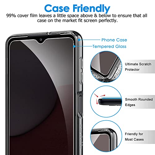 LYWHL 2 Pack for Samsung Galaxy A14 5G Privacy Screen Protector, Anti Spy Tempered Glass 9H Hardness Protective Film for Galaxy A14 6.6”, Anti Scratch Case Friendly Bubble Free Easy Install - Black - Image 4