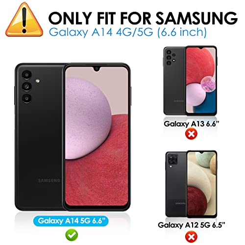 LYWHL 2 Pack for Samsung Galaxy A14 5G Privacy Screen Protector, Anti Spy Tempered Glass 9H Hardness Protective Film for Galaxy A14 6.6”, Anti Scratch Case Friendly Bubble Free Easy Install - Black - Image 2