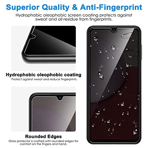 LYWHL 2 Pack for Samsung Galaxy A14 5G Privacy Screen Protector, Anti Spy Tempered Glass 9H Hardness Protective Film for Galaxy A14 6.6”, Anti Scratch Case Friendly Bubble Free Easy Install - Black - Image 3