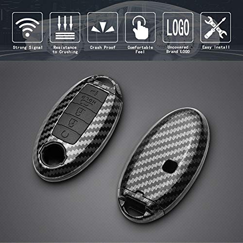 TANGSEN Smart Key Fob Case Grey Brushed Black Silicone Cover Compatible with Infiniti JX35 Q50 Q60 QX56 QX60 QX80 for Nissan Altima Armada Maxima Murano Pathfinder Rogue 5 Button Keyless Entry Remote - Image 3