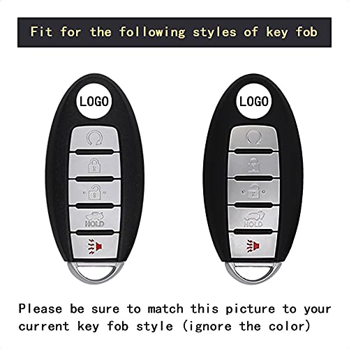 TANGSEN Smart Key Fob Case Grey Brushed Black Silicone Cover Compatible with Infiniti JX35 Q50 Q60 QX56 QX60 QX80 for Nissan Altima Armada Maxima Murano Pathfinder Rogue 5 Button Keyless Entry Remote - Image 4