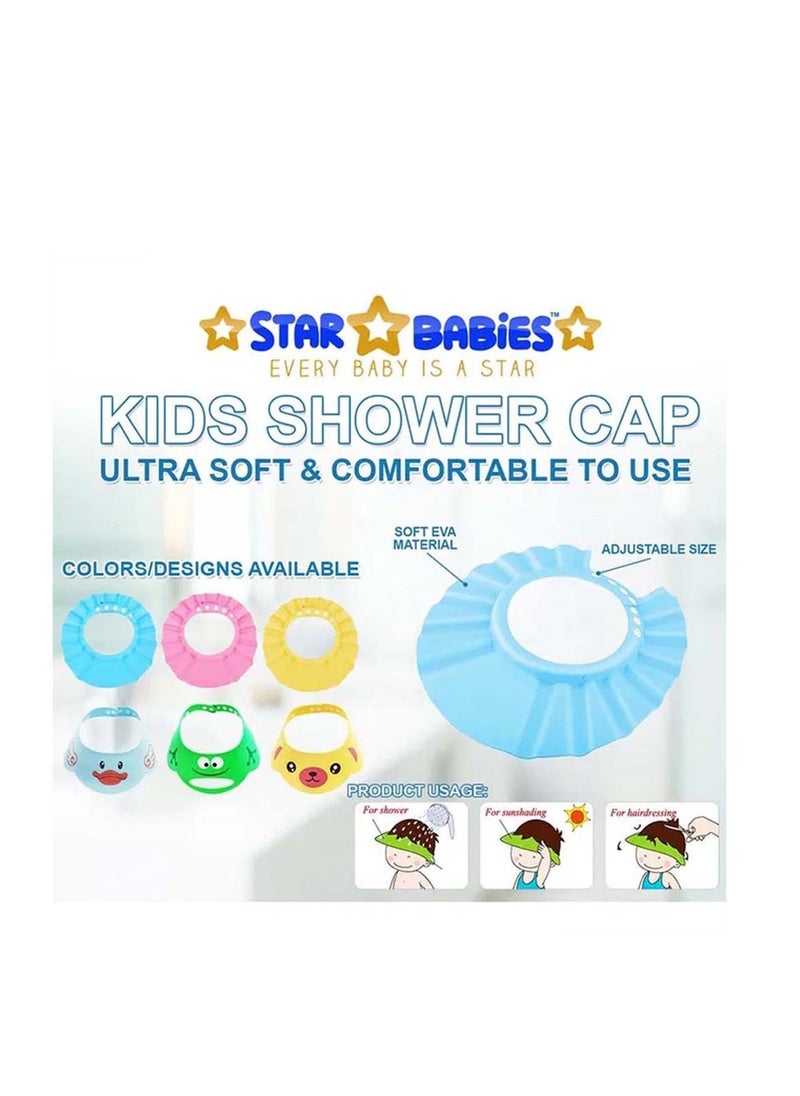 STAR BABiES Star Babies - Combo Pack of 2- Adjustable Shower Cap with Scented Bag (5 Pcs w/Dispenser) - Yellow/Black  - Image 4