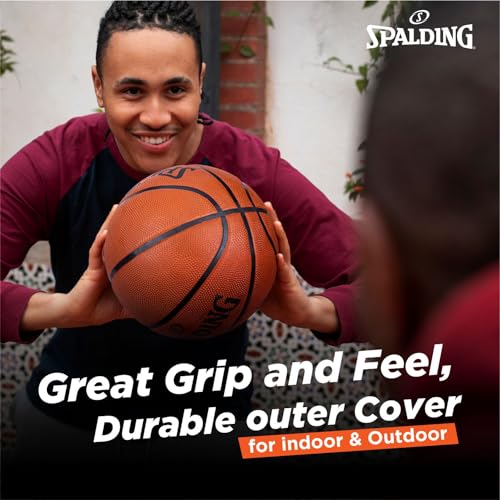 Spalding 8 Panel TF-50 FIBA Approved Rubber Moulded Basketball with Butyl Bladder, Orange, Size: 5 (Suitable for Practice/Match/Training) + Free Air Needle - Image 2