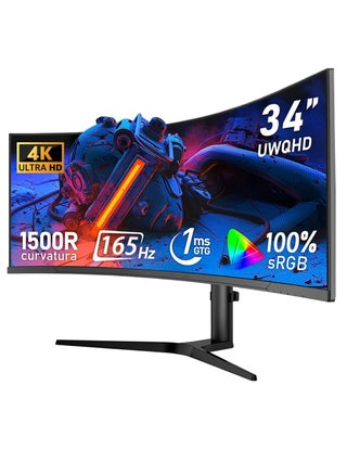 شاشة ألعاب منحنية فائقة الاتساع مقاس 34 بوصة، شاشة 1500RPC 165U wq HD 3440 صغيرة 1440، شاشة كمبيوتر منحنية مع مزامنة مجانية وقاعدة قابلة للتعديل متعددة الاتجاهات - pzsku/Z2EC453CCCD9C54323049Z/45/_/1739848200/1194727a-1192-420e-81fb-cc5d4a7e6f18