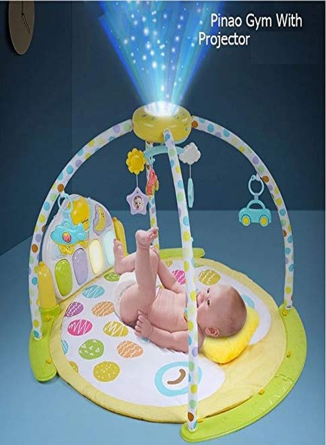 Prakal Baby Gym Kick and Play Piano Activity Baby Kick Piano Plush Mat with Rotating Star Mobile & Star Projector Child Puzzle Music Toy,Multi Color(Pack of 1 Set) - Image 2