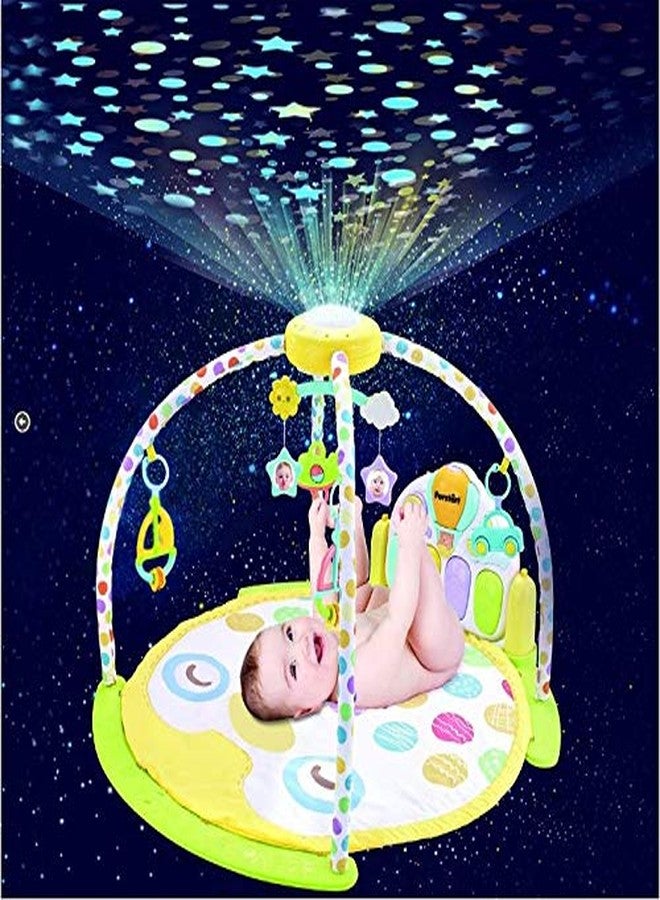Prakal Baby Gym Kick and Play Piano Activity Baby Kick Piano Plush Mat with Rotating Star Mobile & Star Projector Child Puzzle Music Toy,Multi Color(Pack of 1 Set) - Image 1