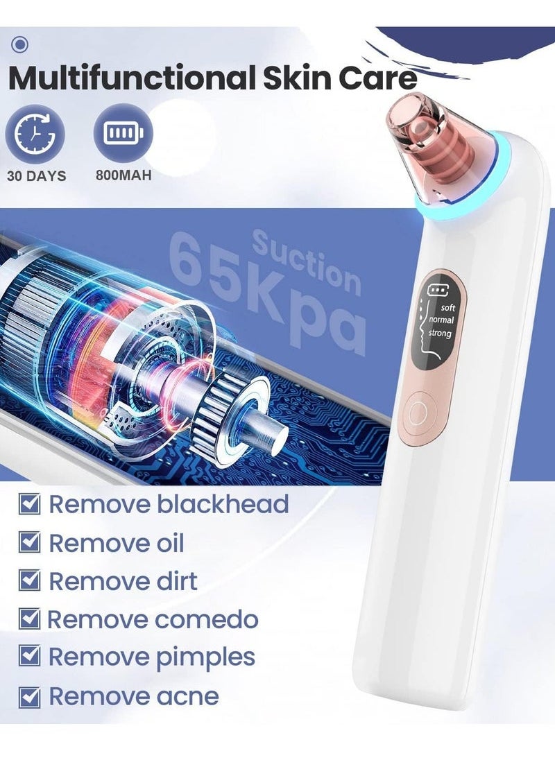 Generic Head Remover Tools Blackhead Pore Vacuum: Electric Facial Pore Cleaner 3 Suction Levels, Rechargeable Acne Pimple Comedone Extractor Skin Care for Face Nose (White)  - Image 5