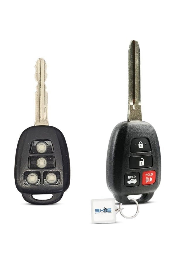 Smart Key Solution Key Fob Shell fits 2012-2017 Toyota Camry / 2014-2017 Toyota Corolla RAV4 Highlander Keyless Entry Remote Case & Pad (HYQ12BDM) HYQ12BEL - Image 1