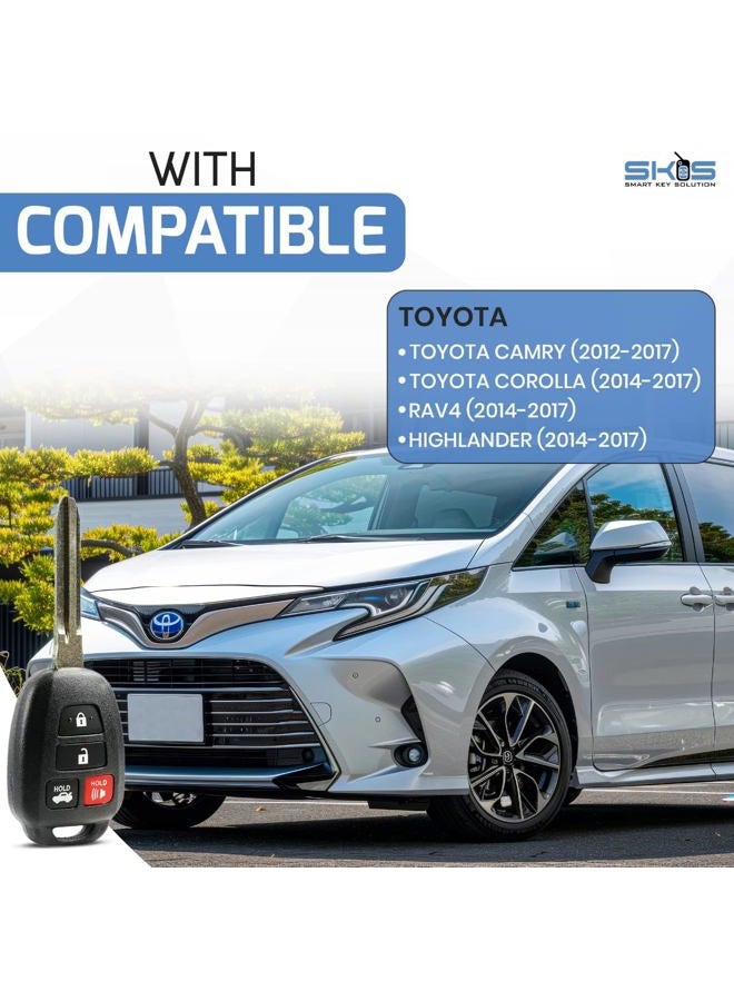Smart Key Solution Key Fob Shell fits 2012-2017 Toyota Camry / 2014-2017 Toyota Corolla RAV4 Highlander Keyless Entry Remote Case & Pad (HYQ12BDM) HYQ12BEL - Image 4