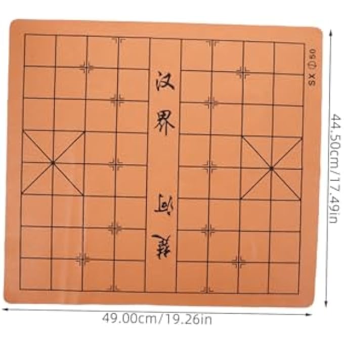 VICASKY Foldable Chinese Chess Checkerboard PU Leather Board Xiangqi Mat Portable Chinese Chess Game for 2 Players for Teens Adults Family Light Brown - Image 4