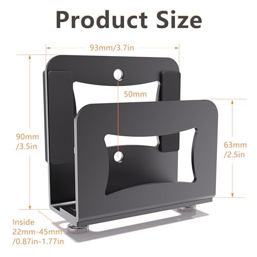 Yuleimy Adjustable Small Device Wall Mount, Heavy Duty Metal Bracket for Modem, WiFi Router & Streaming Devices (Fits 0.8"-1.8" Thick), Hide Behind TV Mount, Black - Image 3