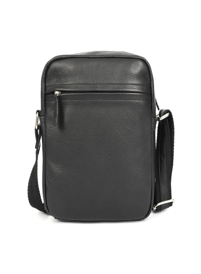 Celtic Premium Export Quality Leather Crossbody Bag for Men with Adjustable Strap & Multiple Zip Pockets - Image 4