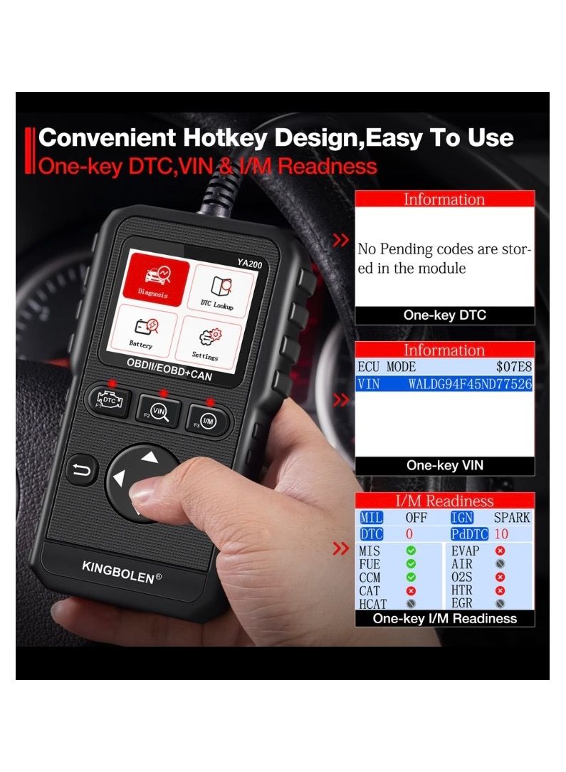 kingbolen King Bolen Multilingual Car Diagnostic Tool Scanner Voltage Search Lifetime Test Free Update - Image 4