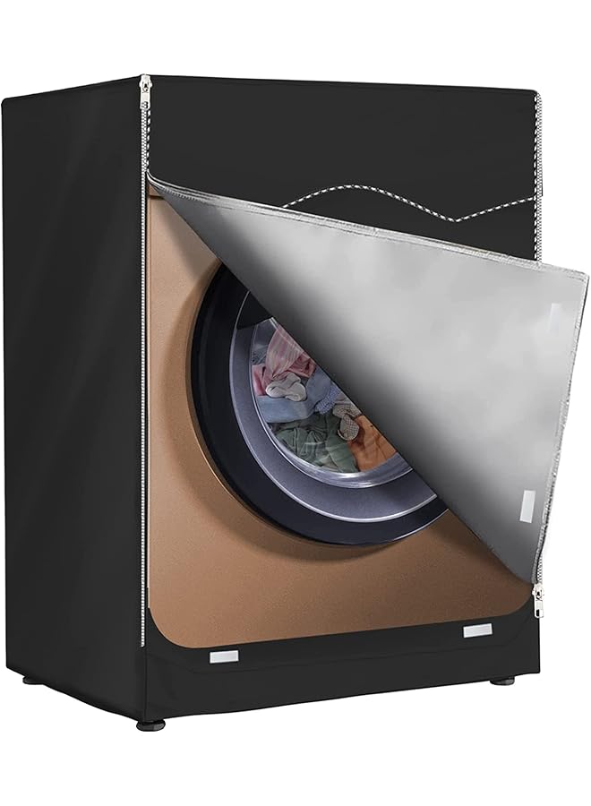 erorex Washer Dustproof Cover Front Load Washing Machine Dryer Protector Sunscreen Waterproof Cover Washer Cover Dust Proof Dryer Cover Suitable For Most Washers And Dryers Black  - Image 1