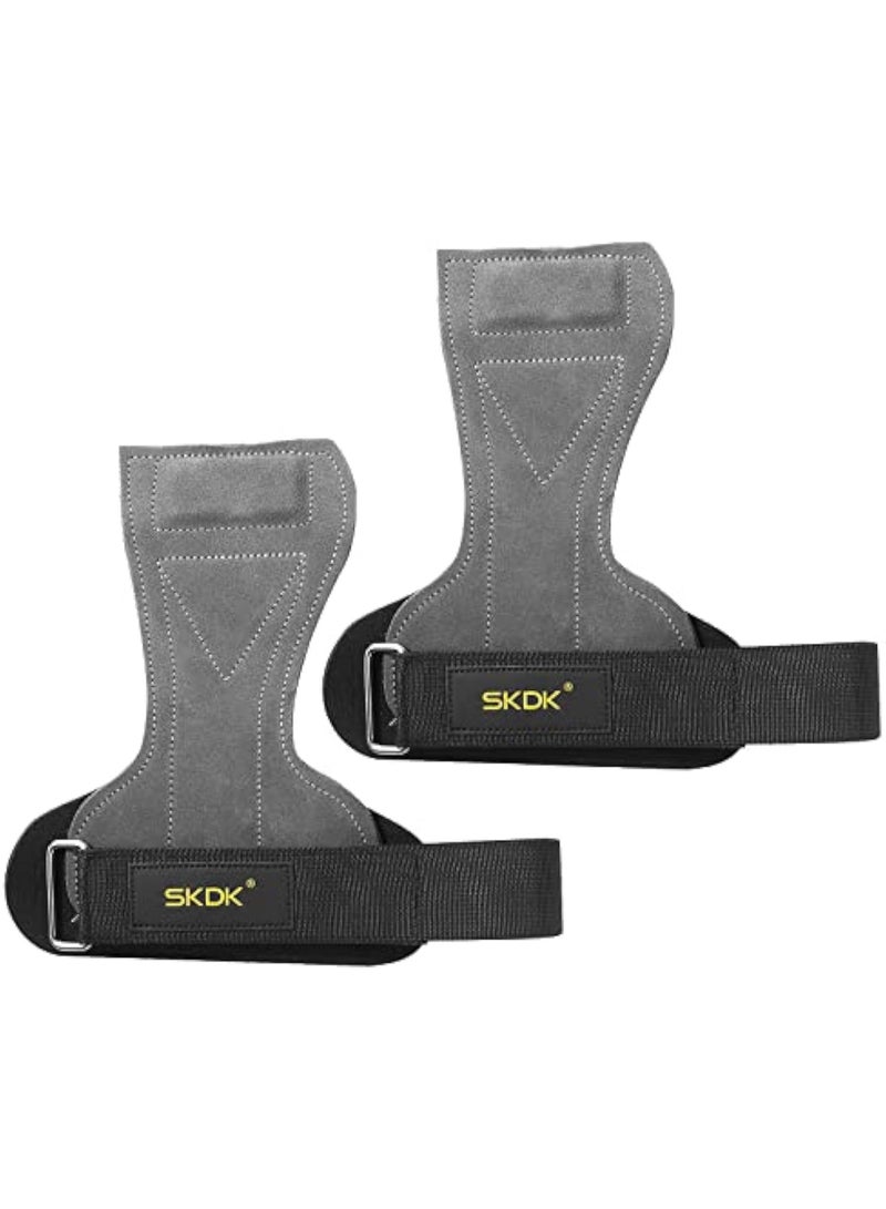 SKDK 2 Pack Wrist Straps for Weightlifting,Double Layer Leather Weightlifting Wrist Strap for Deadlift and Powerlifting, Adjustable Padded Gym Workout Lifting Wrist Gym Lifting Straps - Image 2