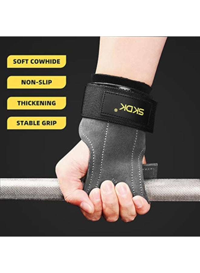 SKDK 2 Pack Wrist Straps for Weightlifting,Double Layer Leather Weightlifting Wrist Strap for Deadlift and Powerlifting, Adjustable Padded Gym Workout Lifting Wrist Gym Lifting Straps - Image 5