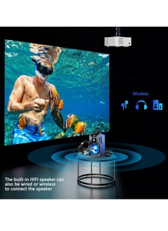 Mi VAZA Portable Projector, 1080p HD 5G WIFI Portable Home Theater Video Movie Projector, USB Mini Outdoor Movie Projector, Led Video Smart Home Theater Projector For Home Office, (1pc, White 7)  - Image 3